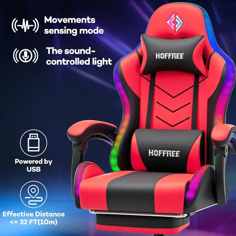 RGB Gaming Chair with Speakers - Music ulasan dan harga