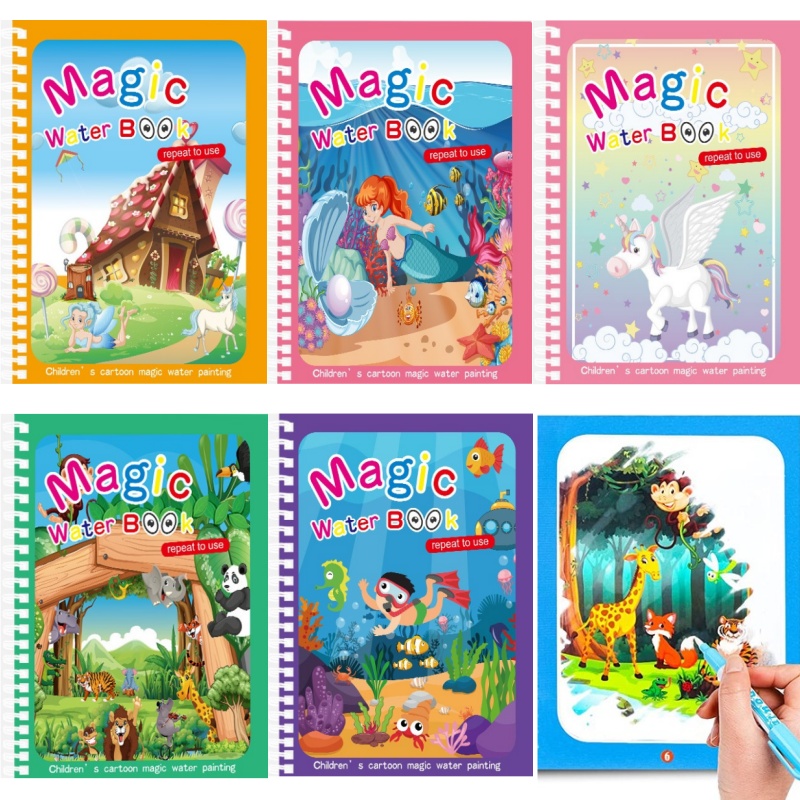 Magic Water Drawing Book Child - Reusable Water Magic Coloring Book ulasan dan harga