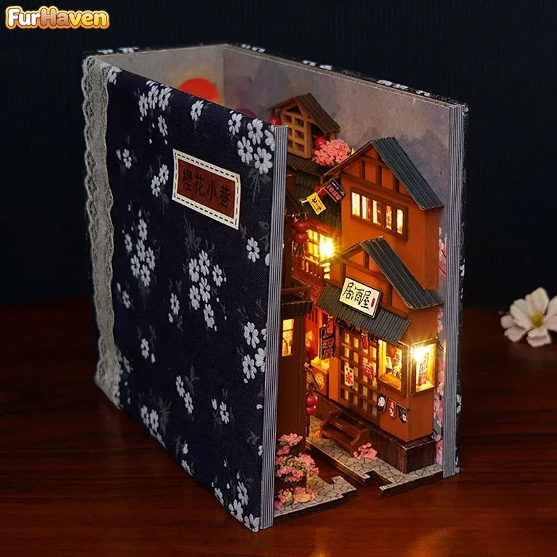 DIY Wooden Japanese Store Book - Diy Wooden Book Nook Kit Shelf Insert ulasan dan harga