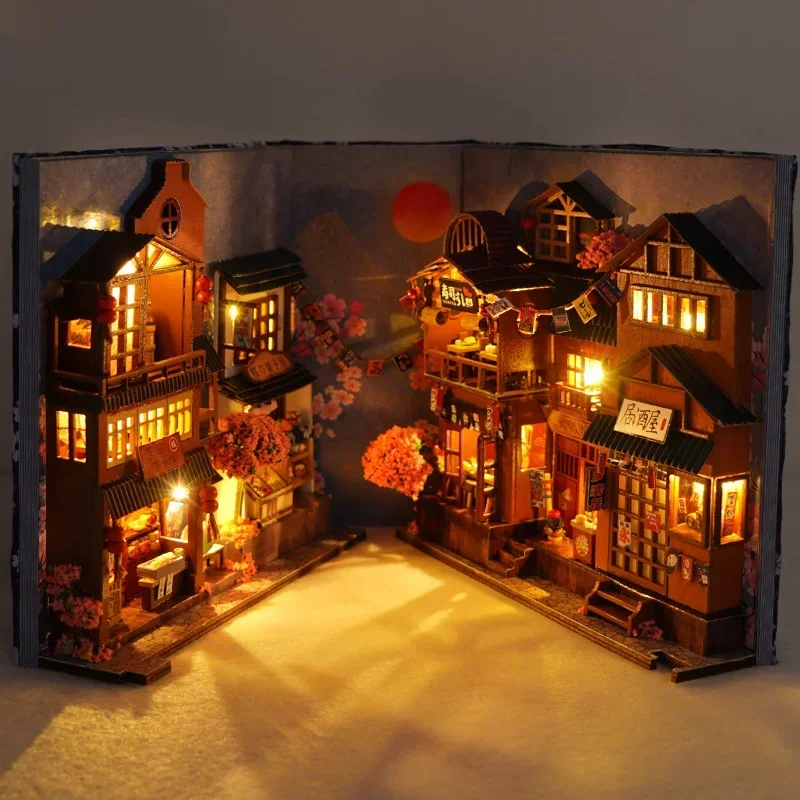 DIY Wooden Japanese Store Book - Diy Wooden Book Nook Kit Shelf Insert ulasan dan harga