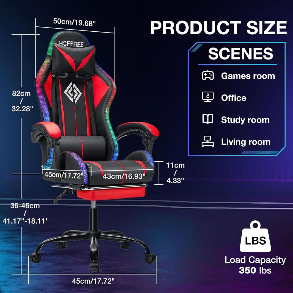 RGB Gaming Chair with Bluetoot - Music ulasan dan harga